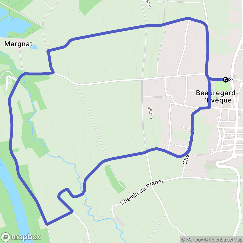 Beauregard-l'Évêque : carte du parcours de randonnée - France