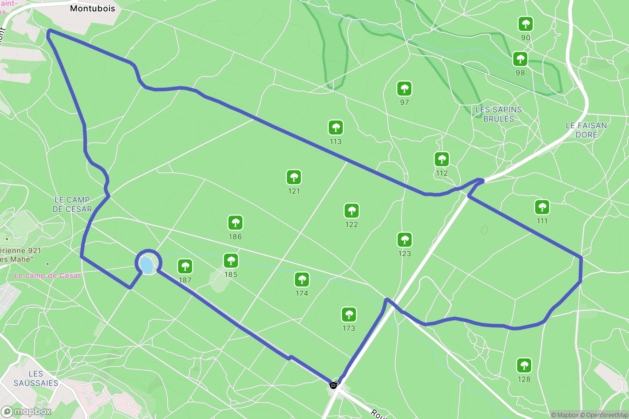 Saint-Leu-la-Forêt : carte du parcours de randonnée - France