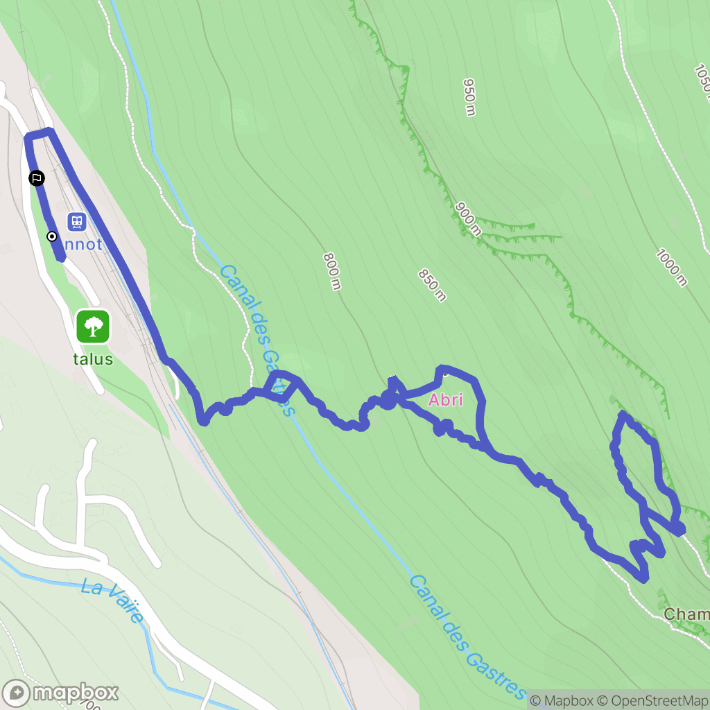 Annot : carte du parcours de randonnée - France