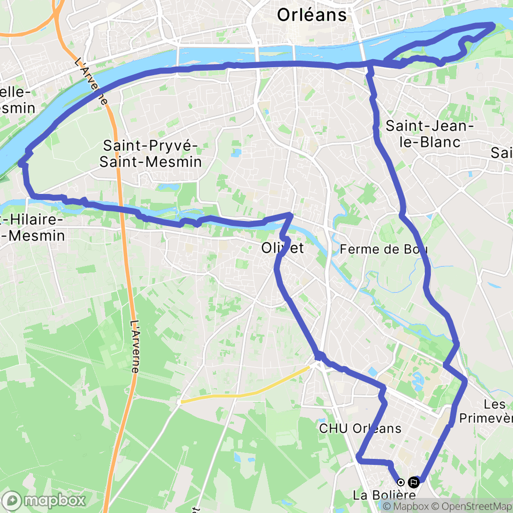 La Source : carte du parcours de randonnée - France