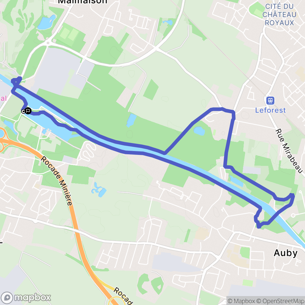 Courcelles-lès-Lens : carte du parcours de randonnée - France