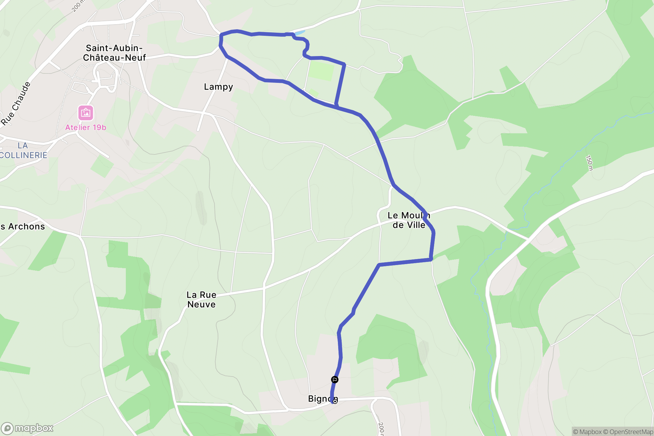 Le Val-d'Ocre : carte du parcours de randonnée - France