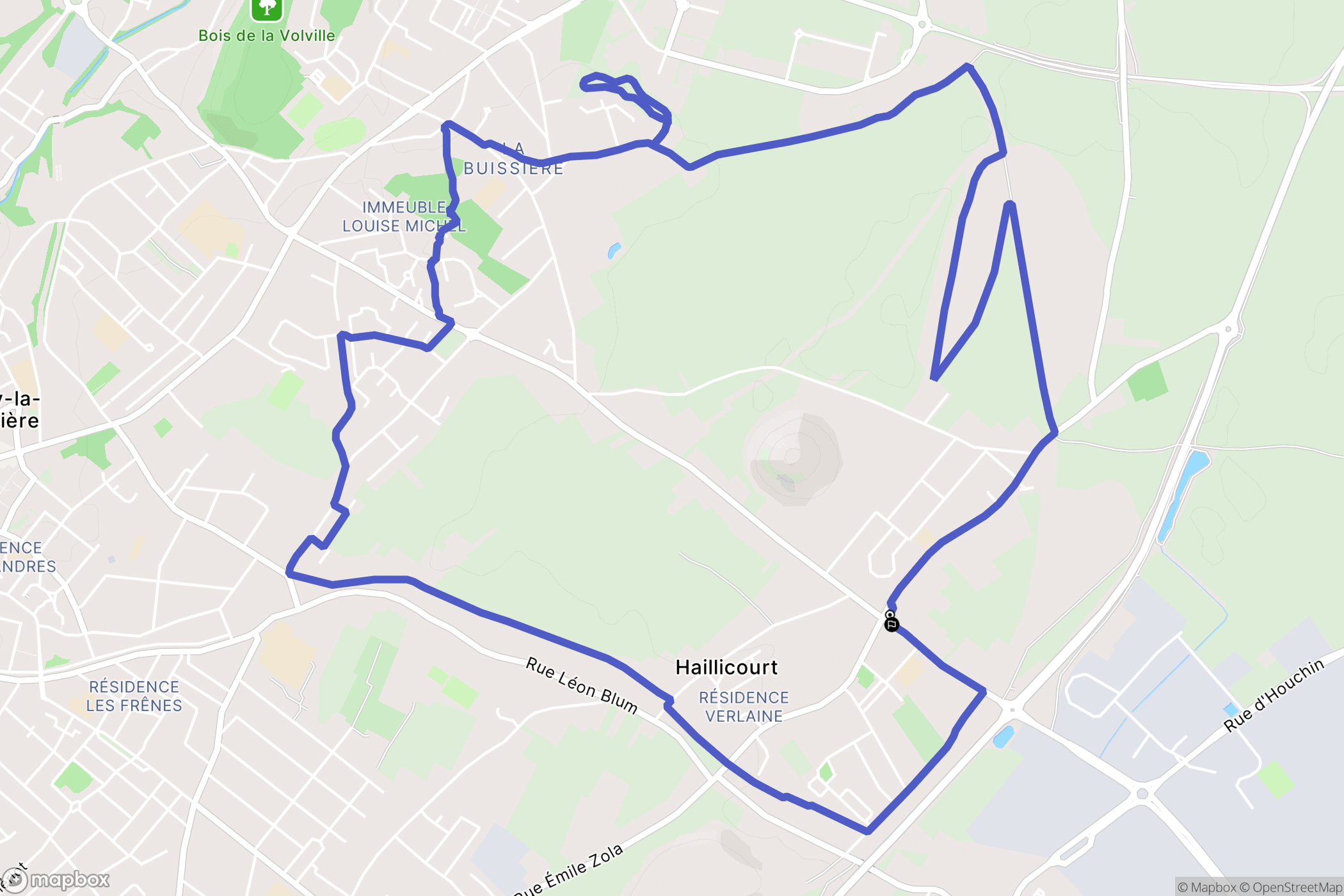 Haillicourt : carte du parcours de randonnée - France