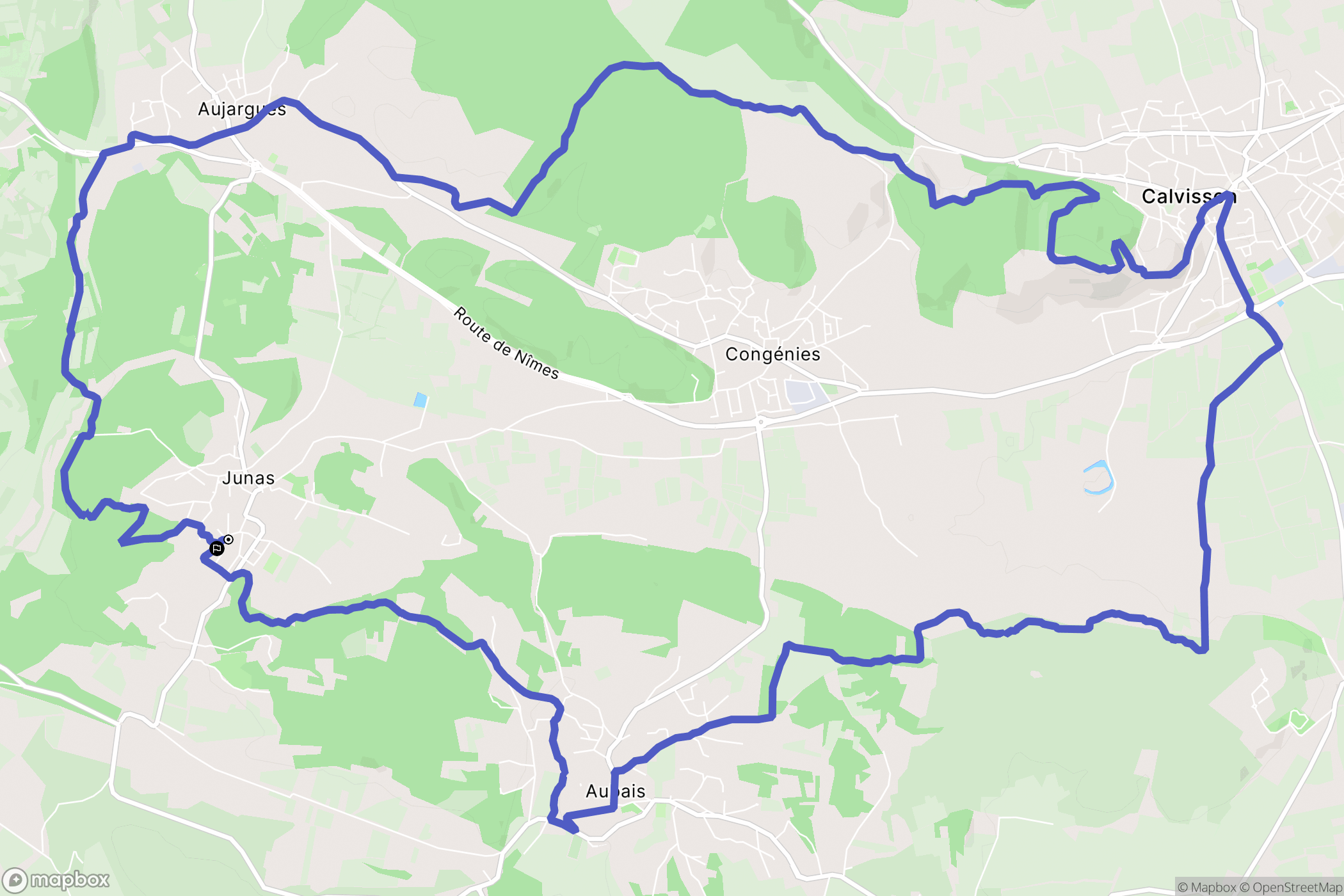 Junas : carte du parcours de randonnée - France