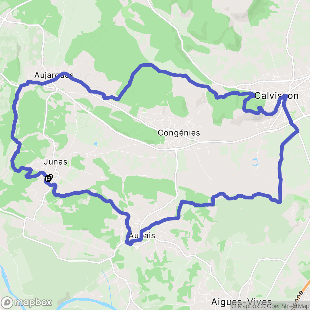 Junas : carte du parcours de randonnée - France