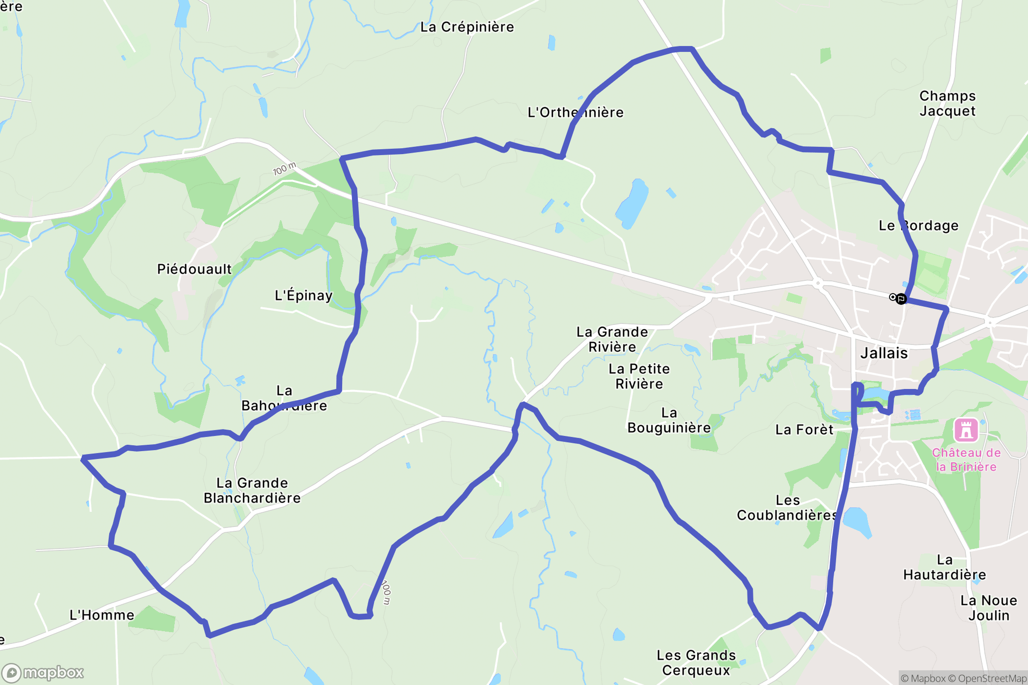 Beaupréau-en-Mauges : carte du parcours de randonnée - France