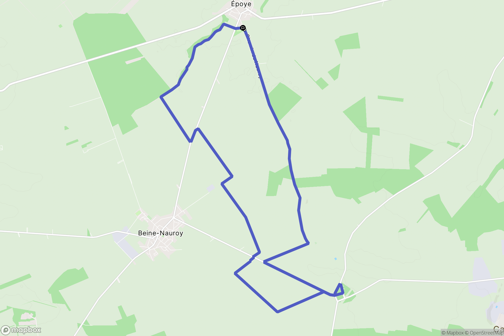 Époye : carte du parcours de randonnée - France