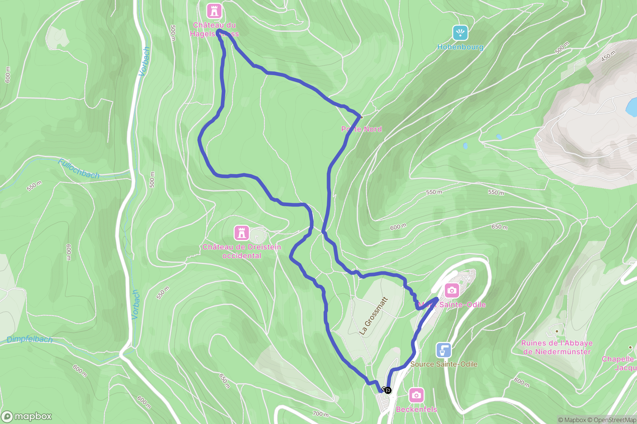 Ottrott : carte du parcours de randonnée - France