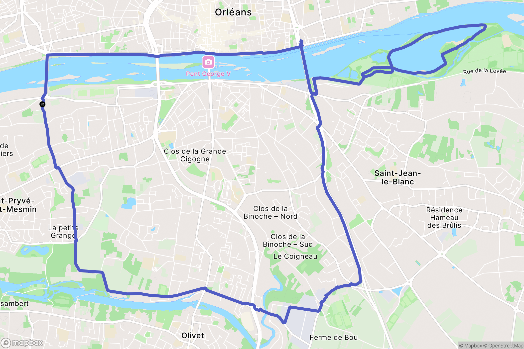 Saint Privé Saint Mesmin : carte du parcours de randonnée - France