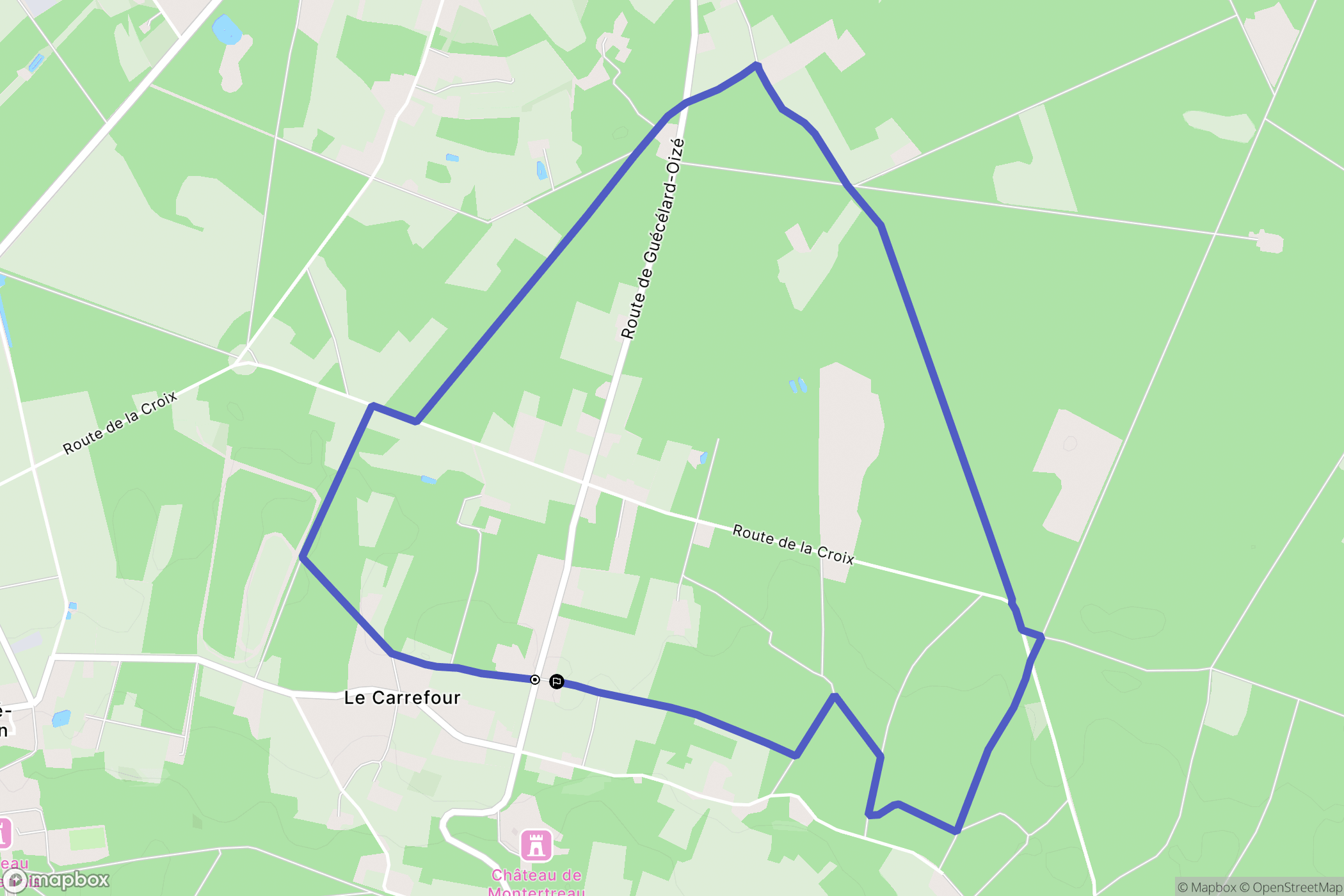 Parigné-le-Pôlin : carte du parcours de randonnée - France