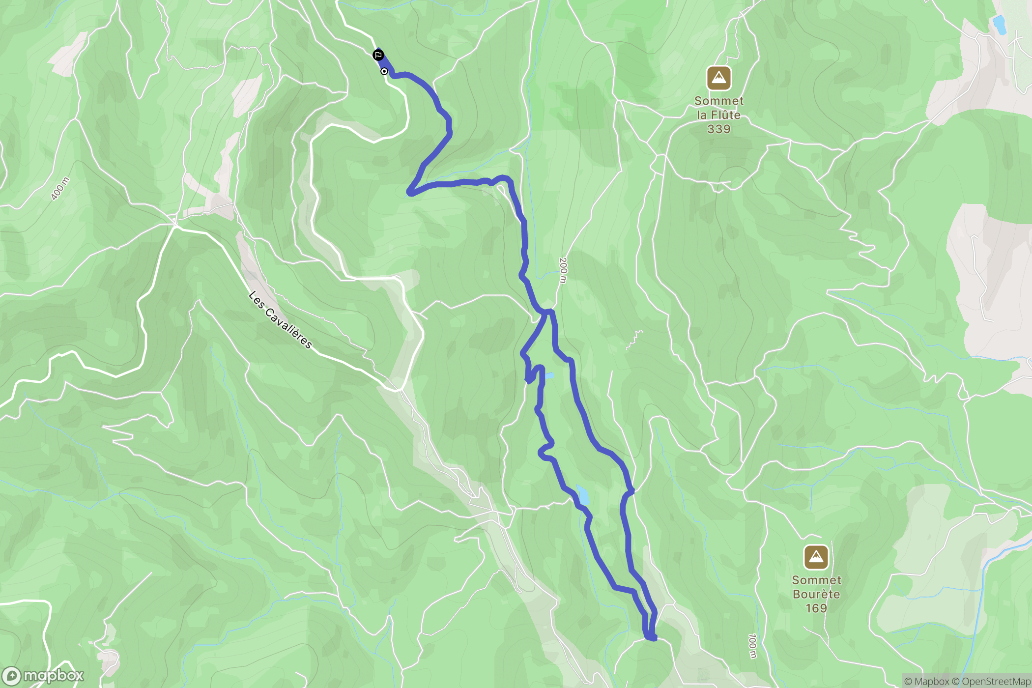 Roquebrune-sur-Argens : carte du parcours de randonnée - France