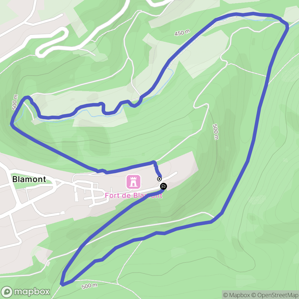 Blamont : carte du parcours de randonnée - France