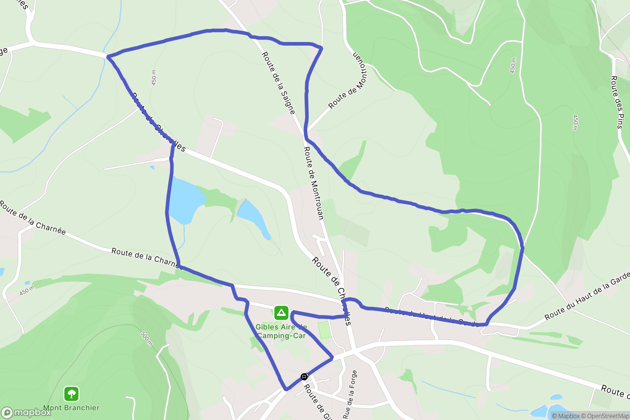Gibles : carte du parcours de randonnée - France