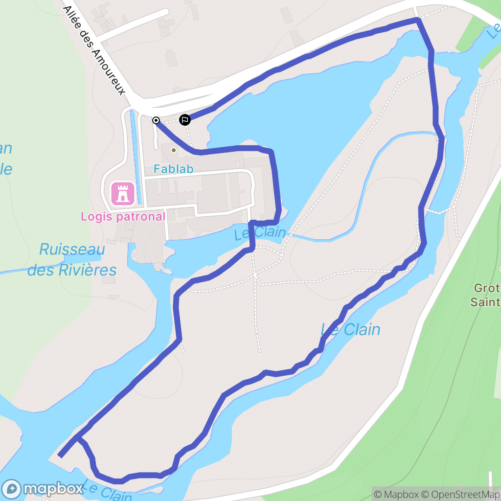 Ligugé : carte du parcours de randonnée - France