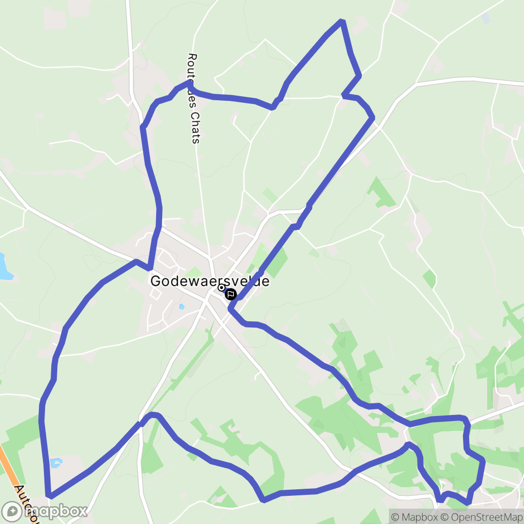 Godewaersvelde : carte du parcours de randonnée - France