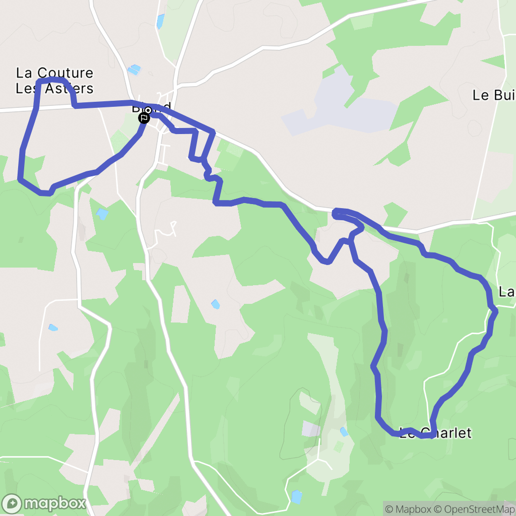 Blond : carte du parcours de randonnée - France