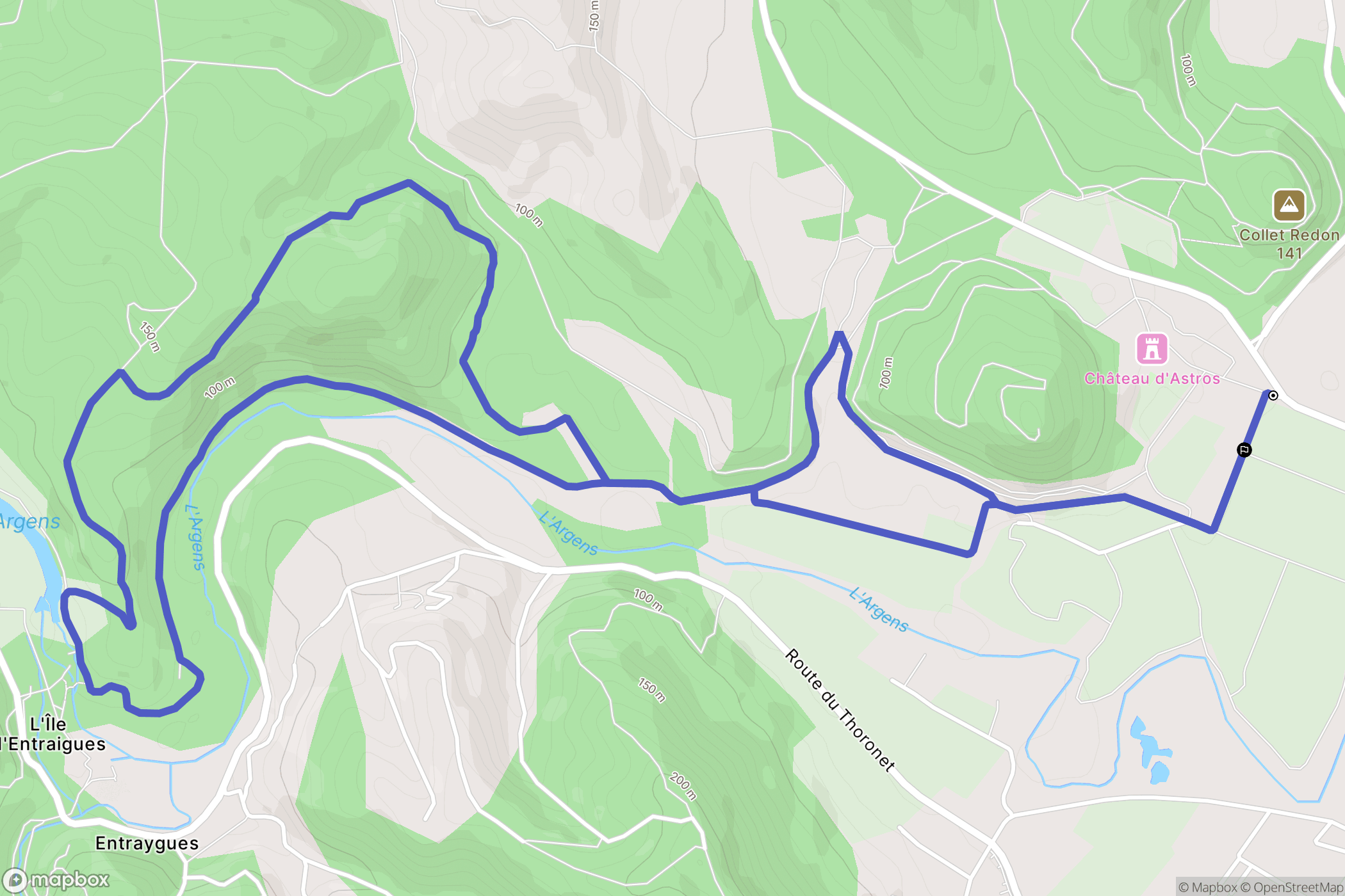 Vidauban : carte du parcours de randonnée - France