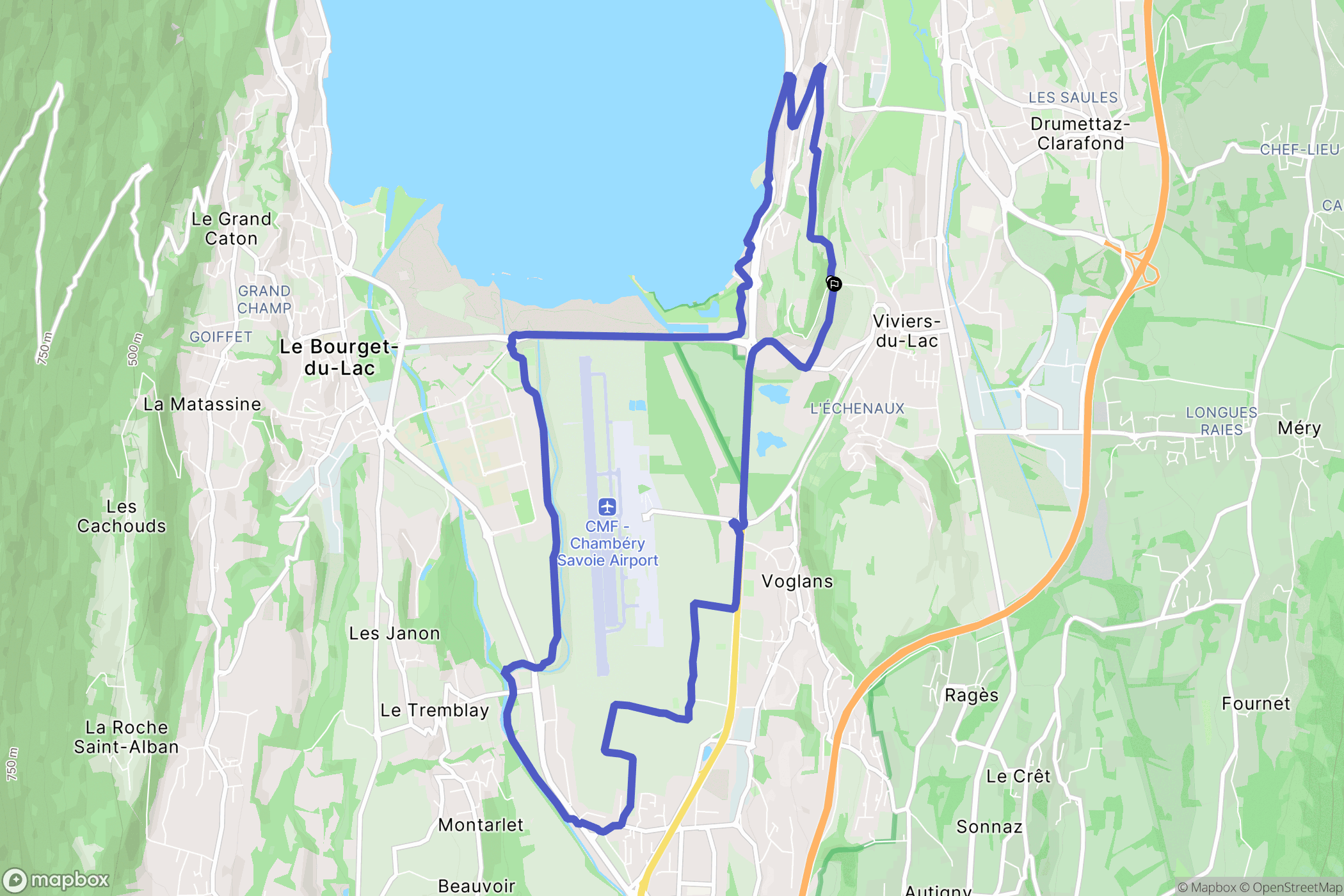Viviers-du-Lac : carte du parcours de randonnée - France