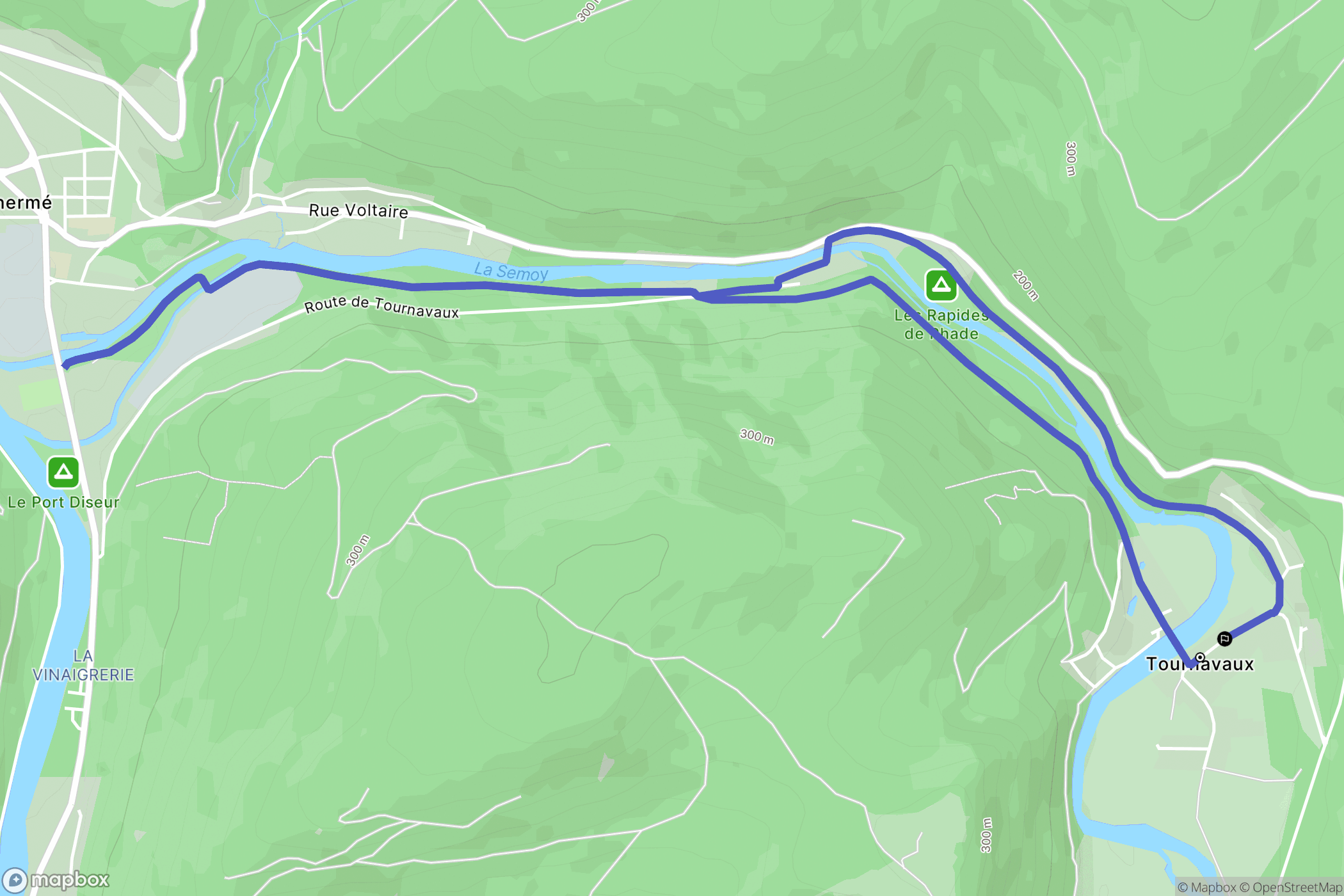 Tournavaux : carte du parcours de randonnée - France
