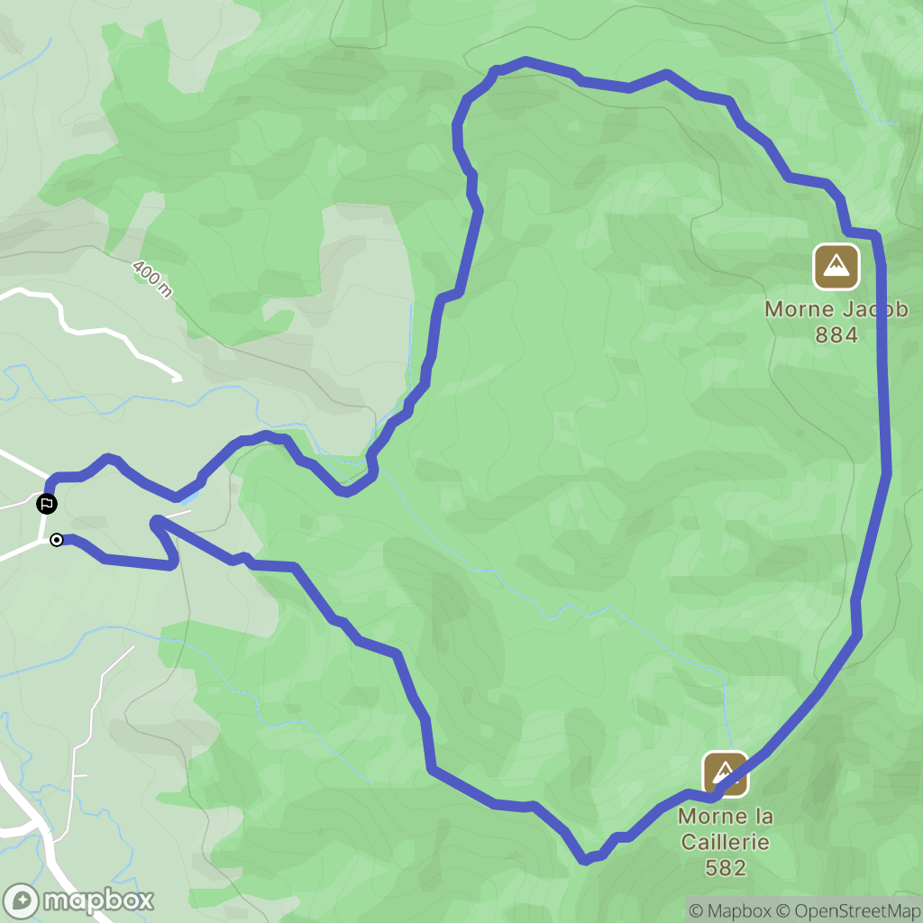 Le Morne Rouge : carte du parcours de randonnée - France