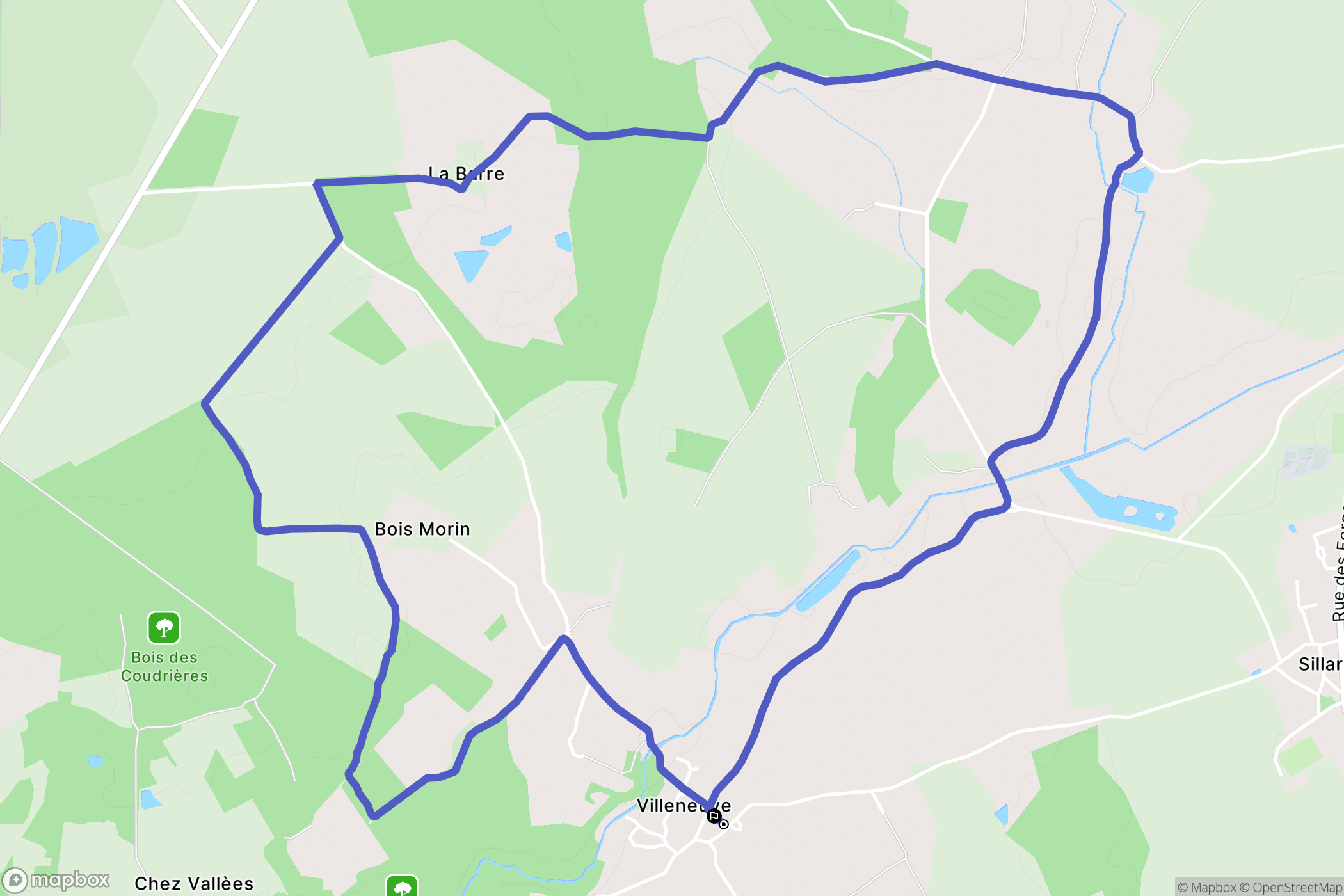 Sillars : carte du parcours de randonnée - France
