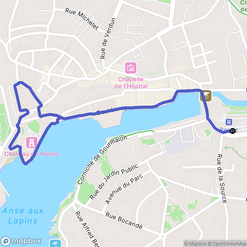 Pornic : carte du parcours de randonnée - France