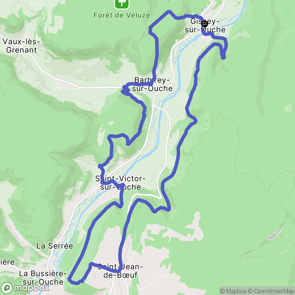 Gissey-sur-Ouche : carte du parcours de randonnée - France