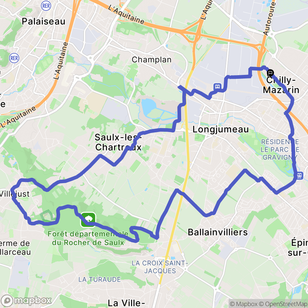 Chilly-Mazarin : carte du parcours de randonnée - France