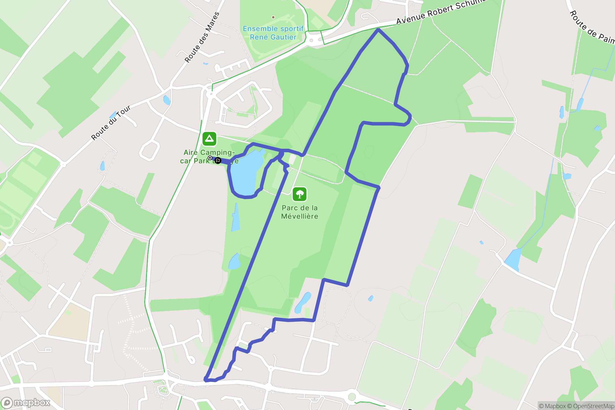 Bouaye : carte du parcours de randonnée - France