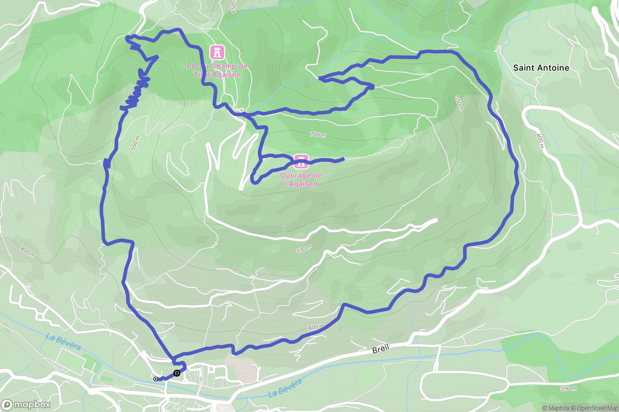Sospel : carte du parcours de randonnée - France
