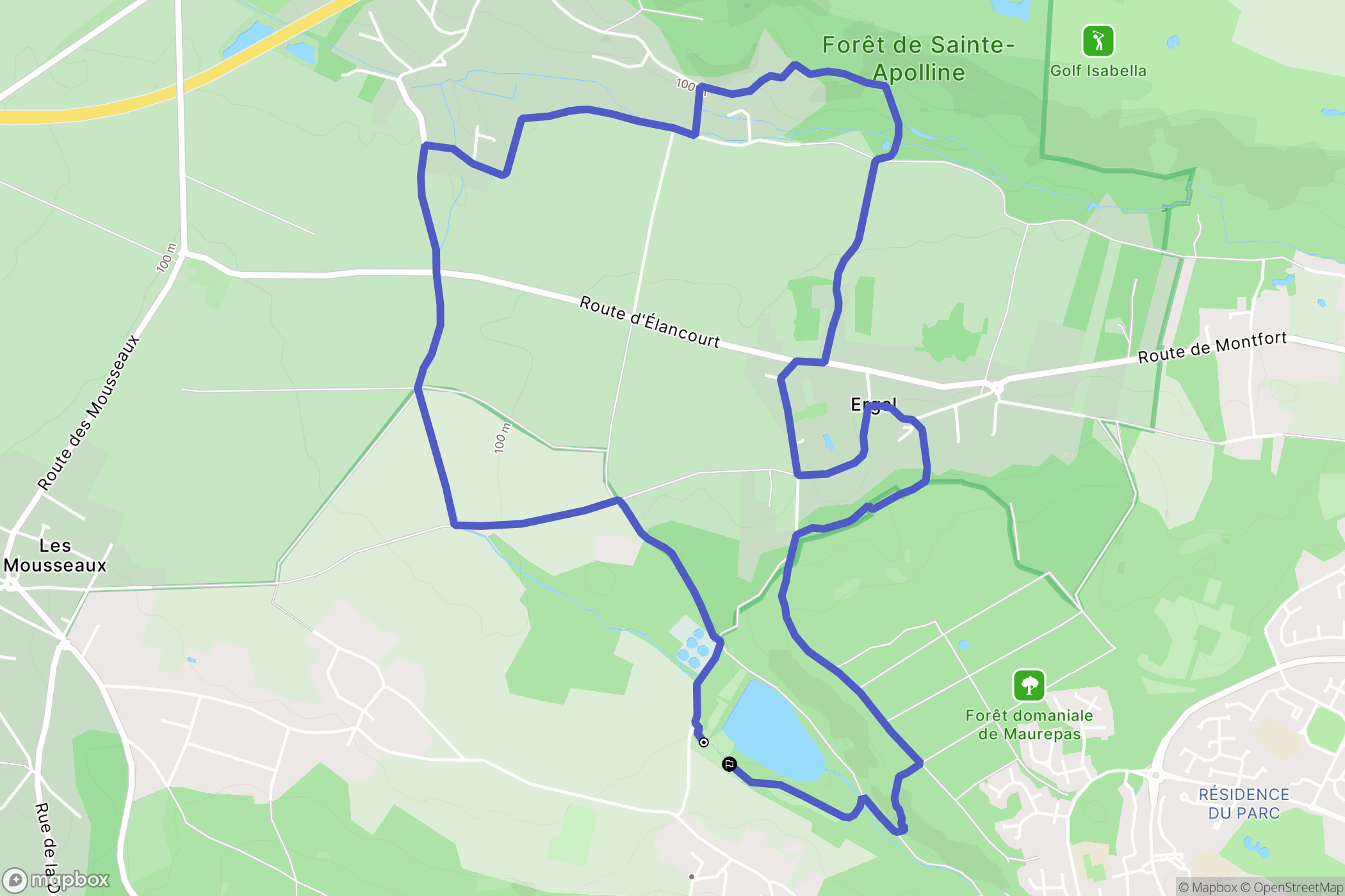 Maurepas : carte du parcours de randonnée - France