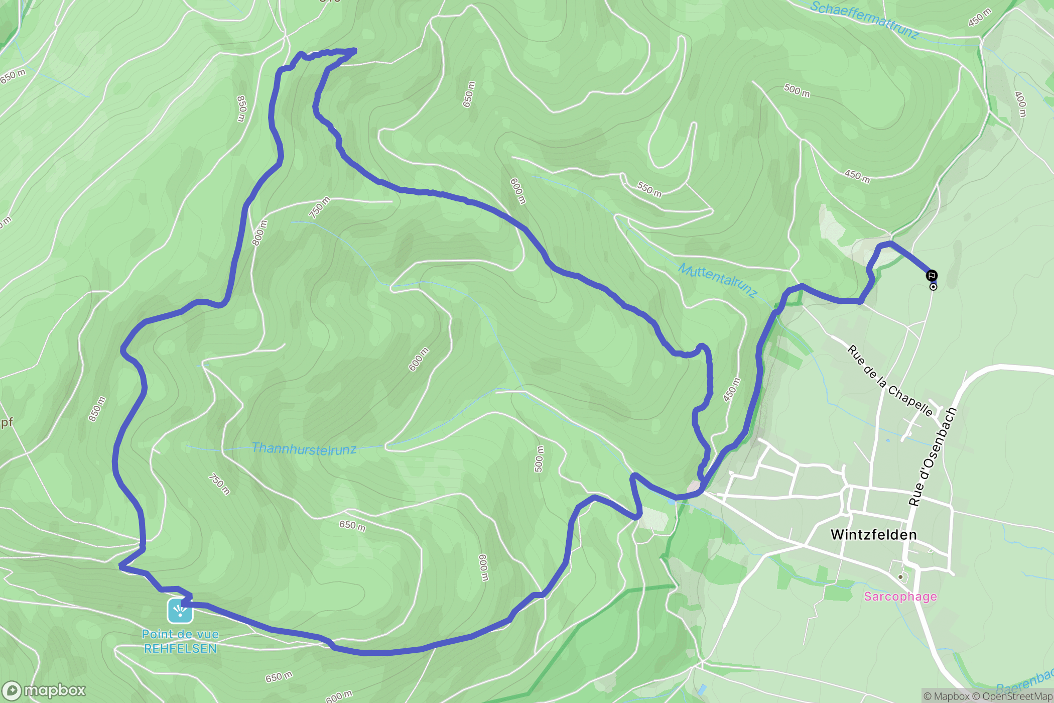 Soultzmatt : carte du parcours de randonnée - France