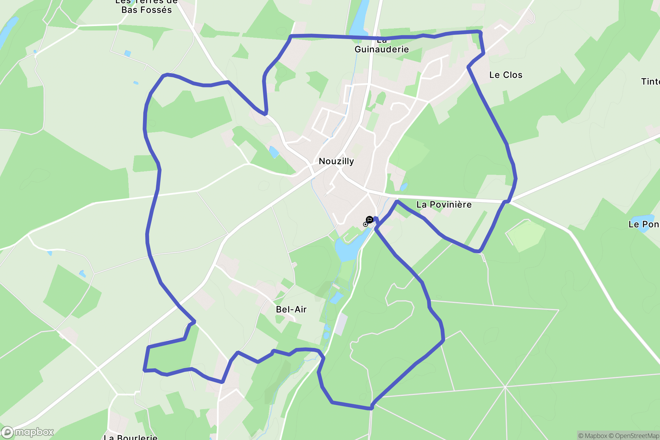 Nouzilly : carte du parcours de randonnée - France