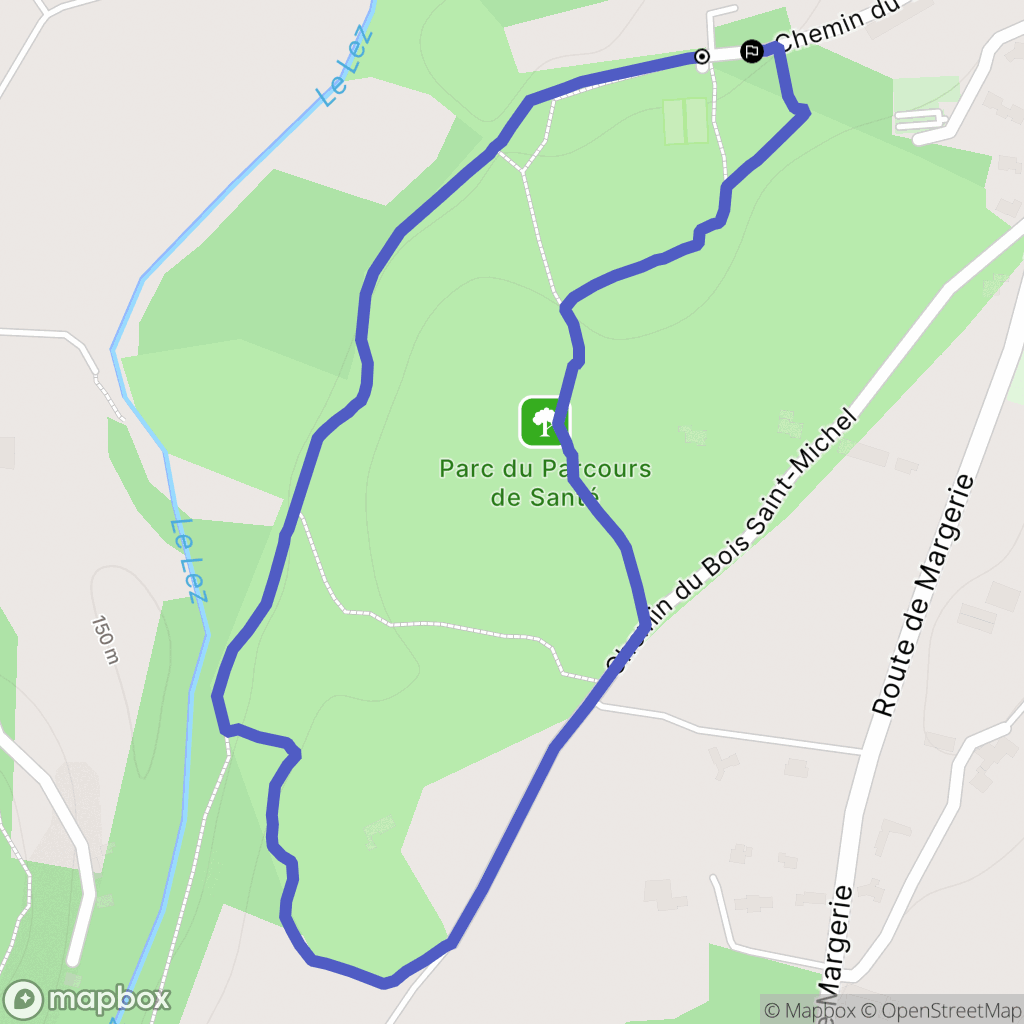 Colonzelle : carte du parcours de randonnée - France