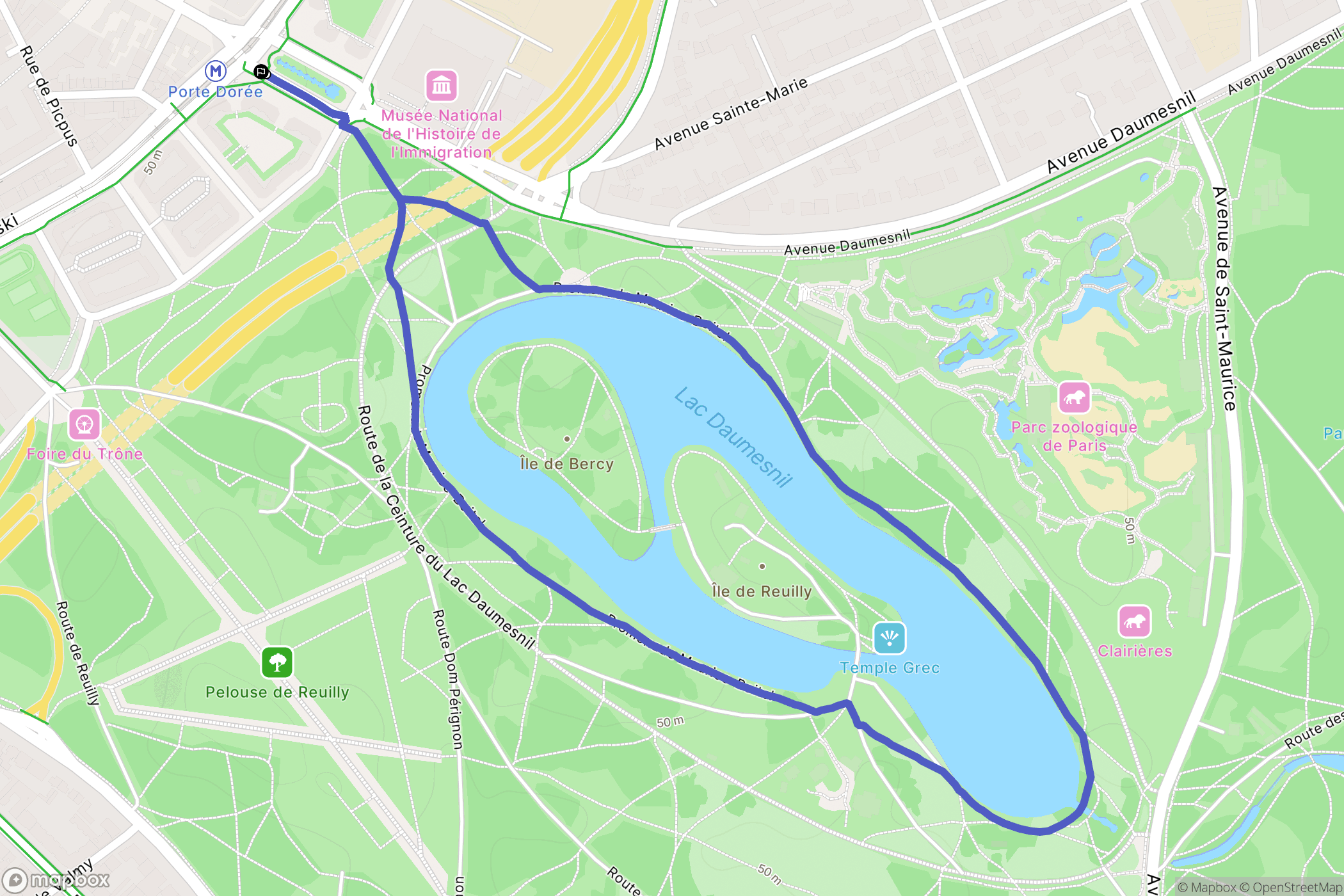 Paris : carte du parcours de randonnée - France