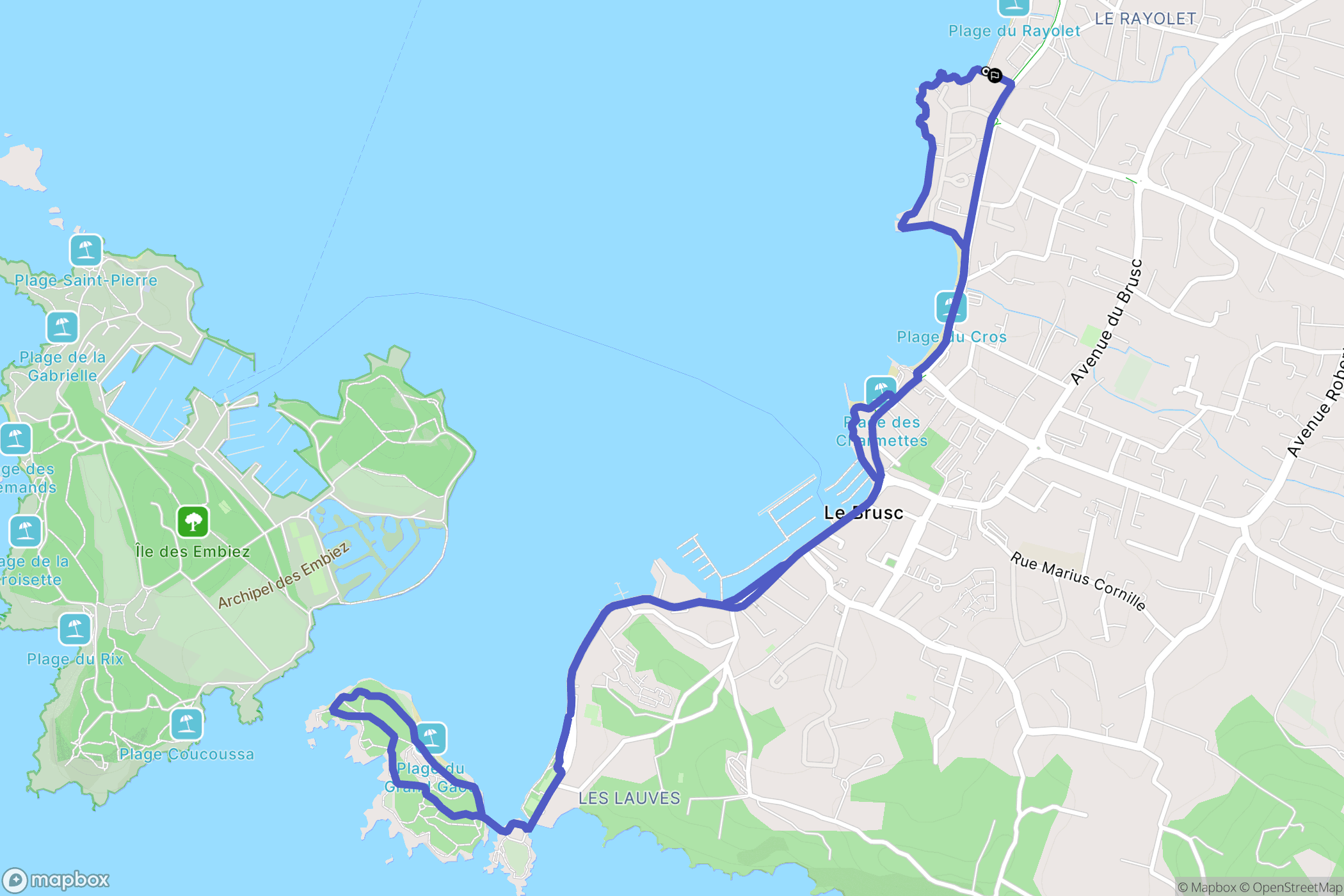 Six-Fours-les-Plages : carte du parcours de randonnée - France
