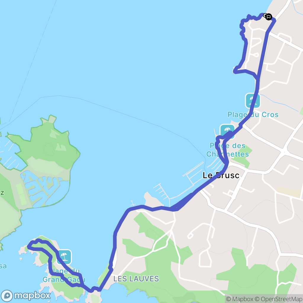 Six-Fours-les-Plages : carte du parcours de randonnée - France