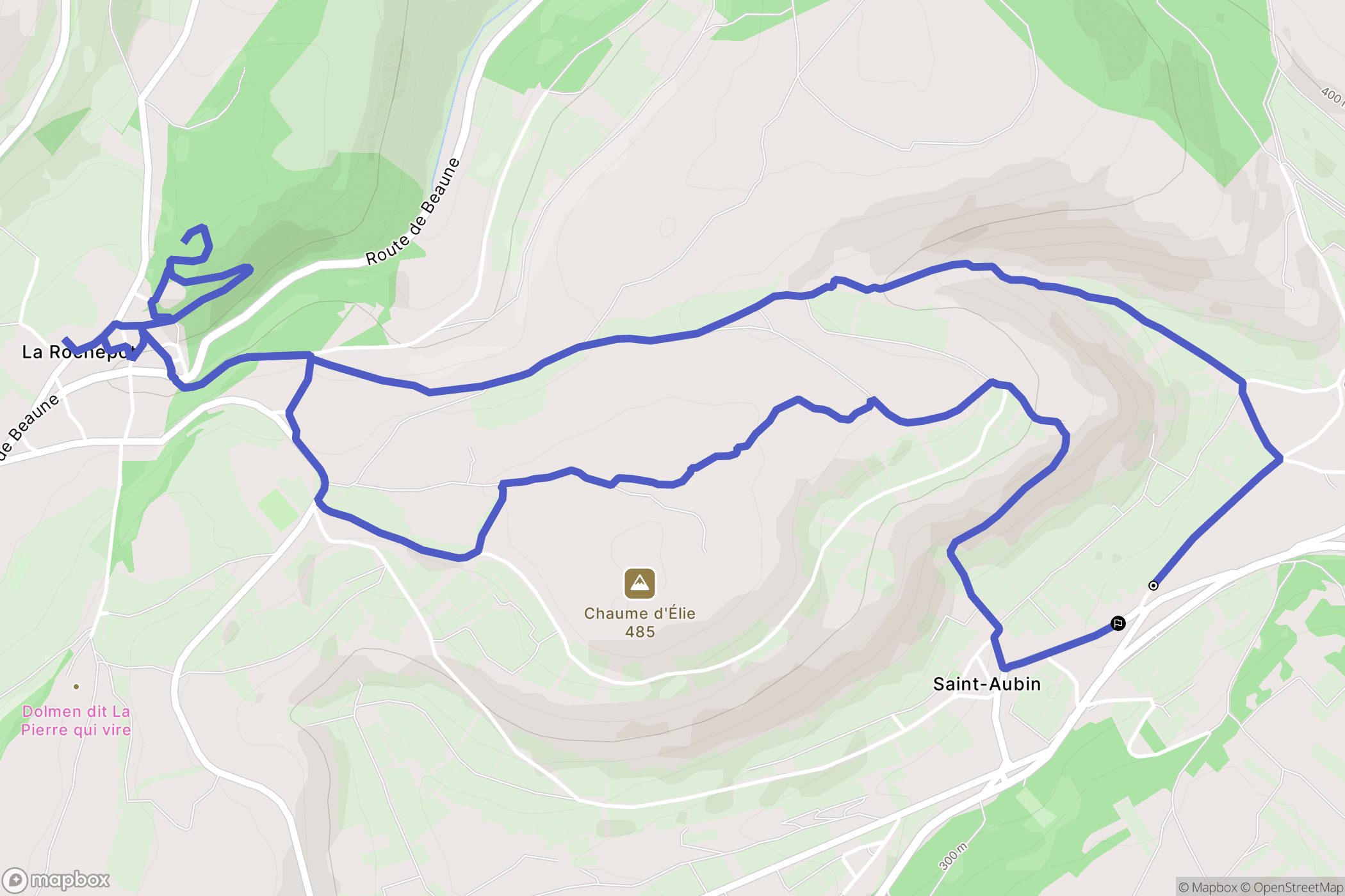Saint-Aubin : carte du parcours de randonnée - France