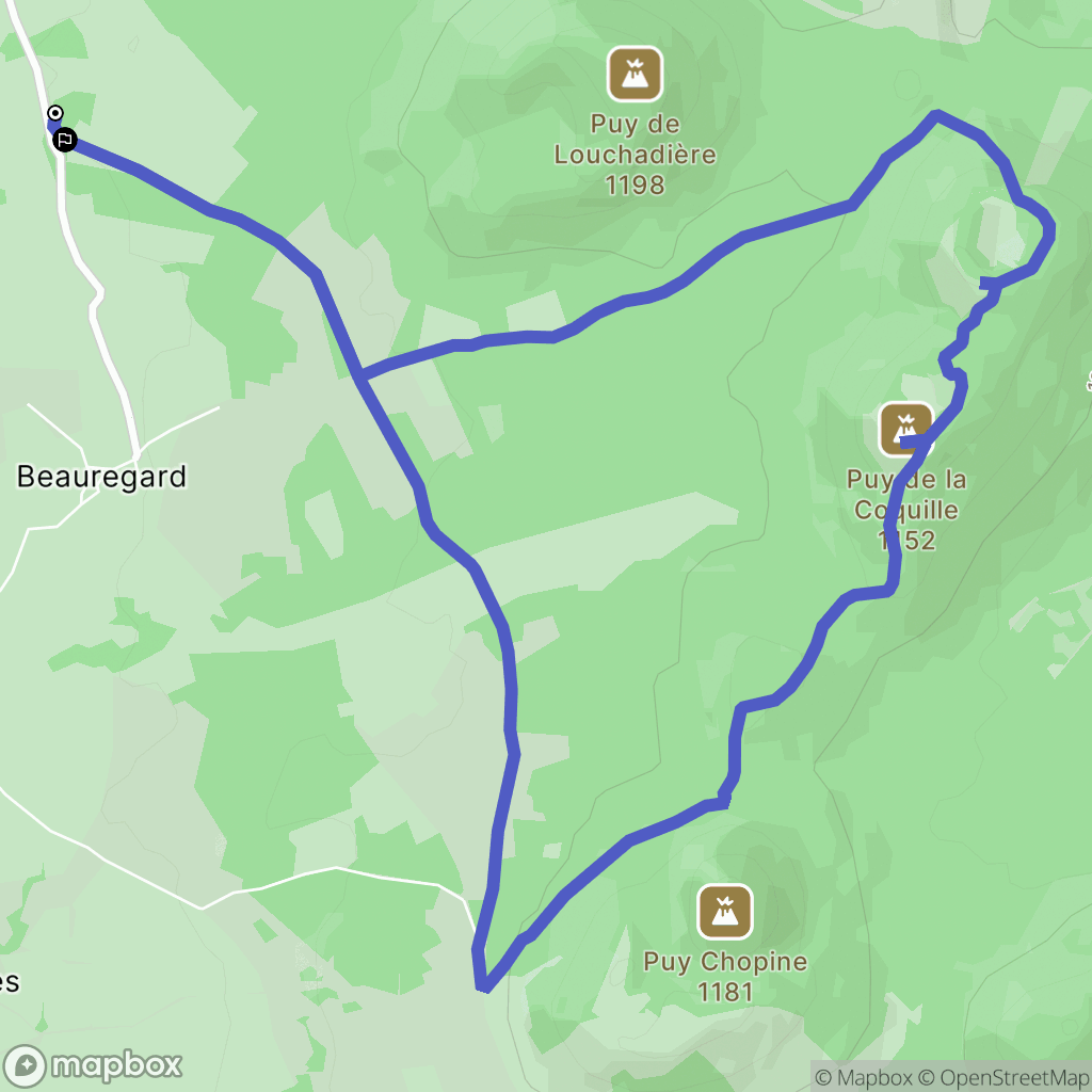Saint-Ours : carte du parcours de randonnée - France