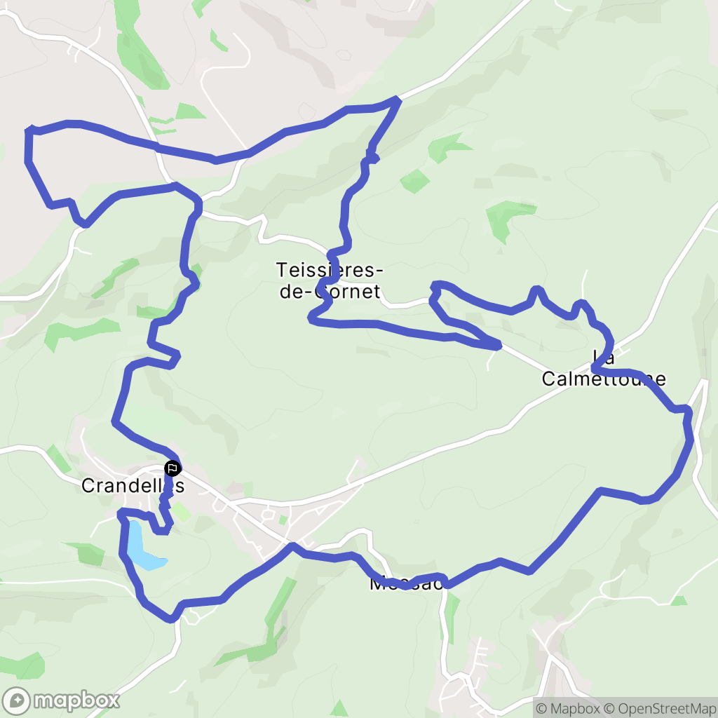 Crandelles : carte du parcours de randonnée - France