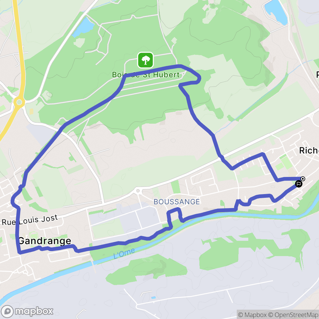 Richemont : carte du parcours de randonnée - France