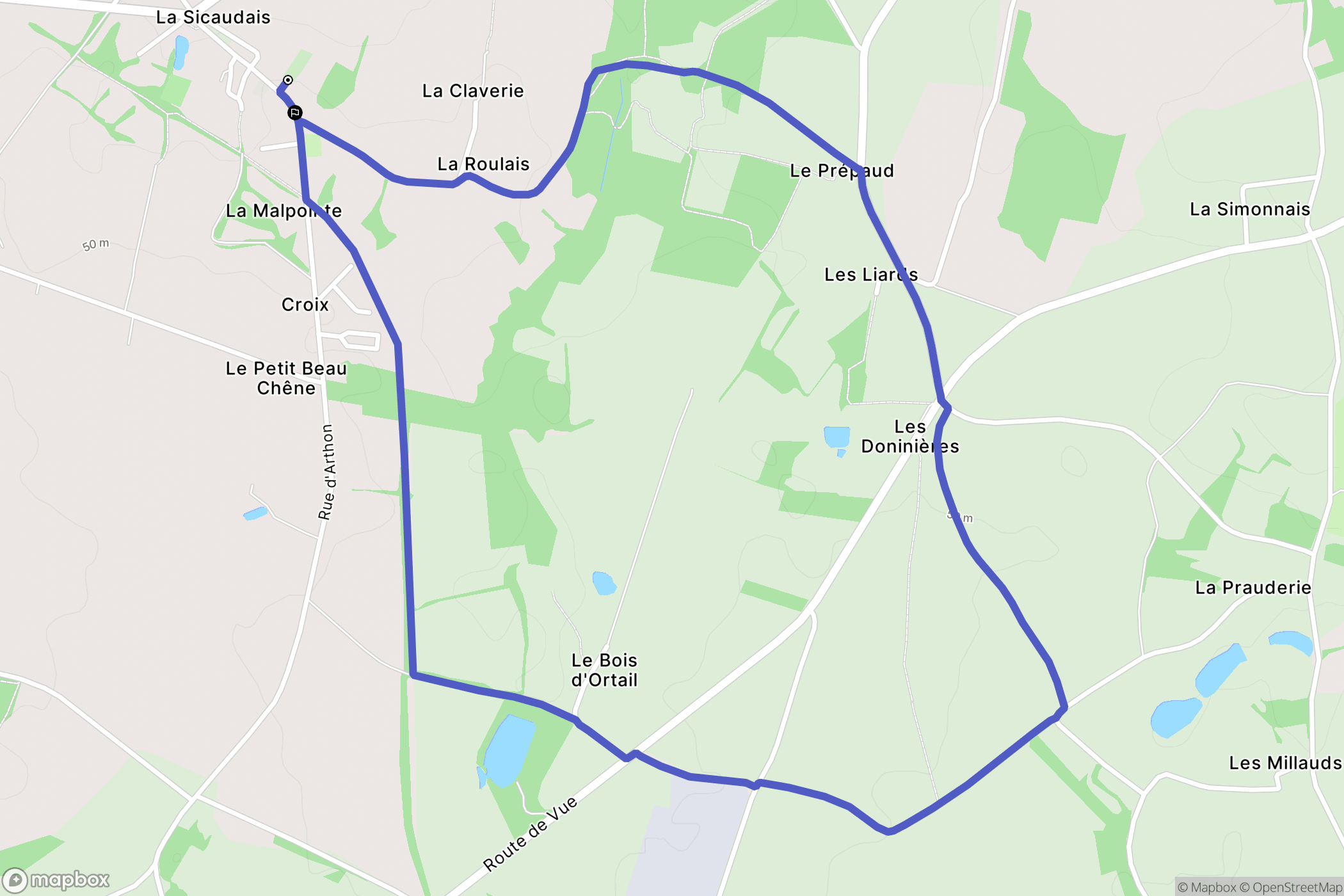 Chaumes-en-Retz : carte du parcours de randonnée - France
