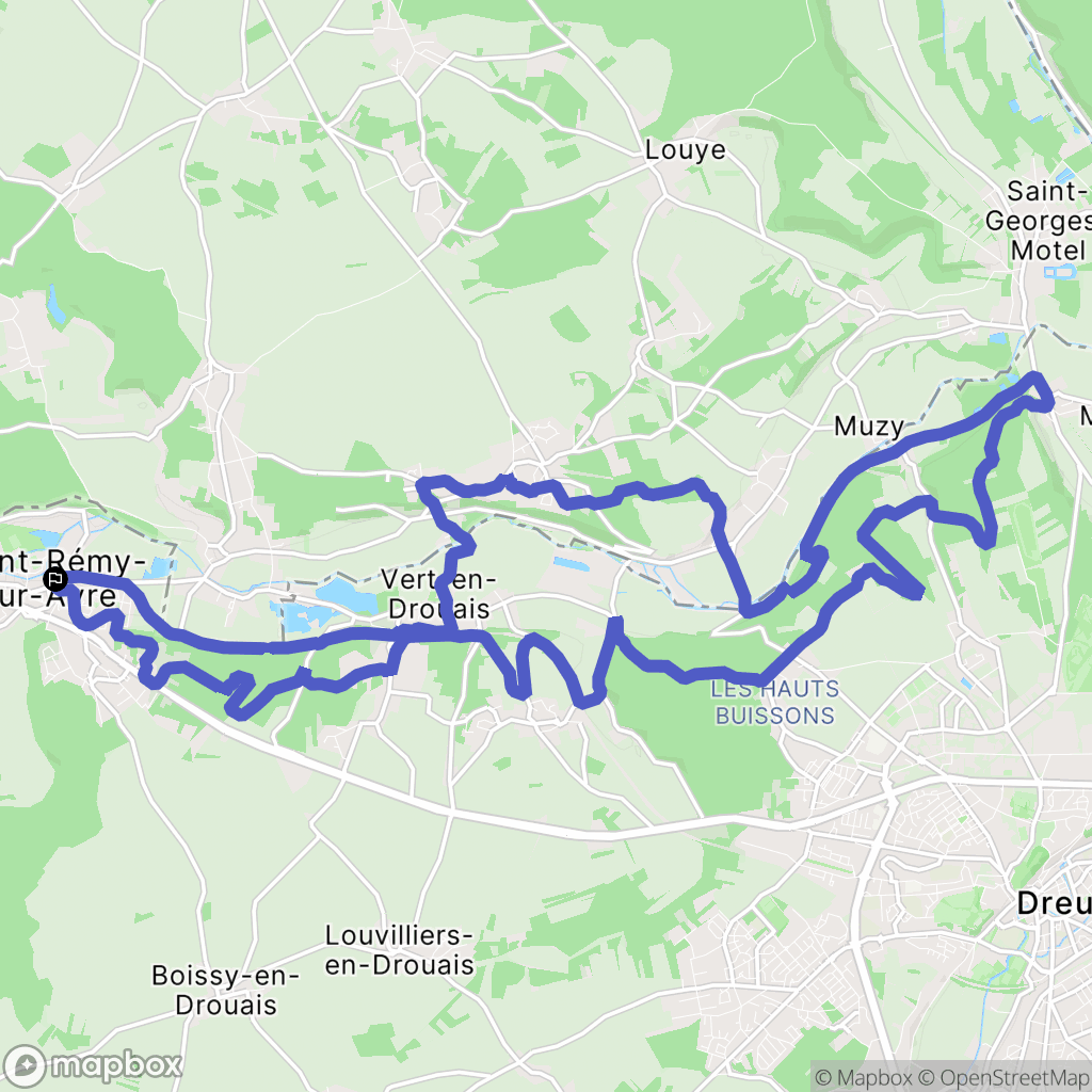 Saint-Rémy-sur-Avre : carte du parcours de randonnée - France