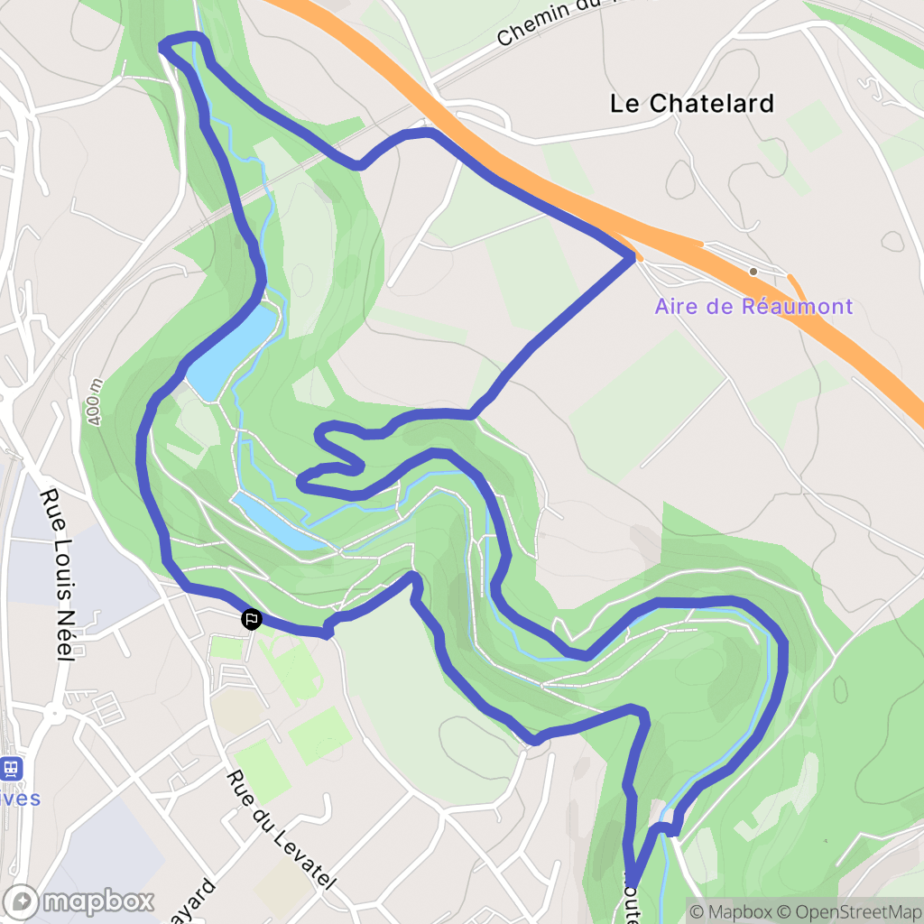 Rives : carte du parcours de randonnée - France