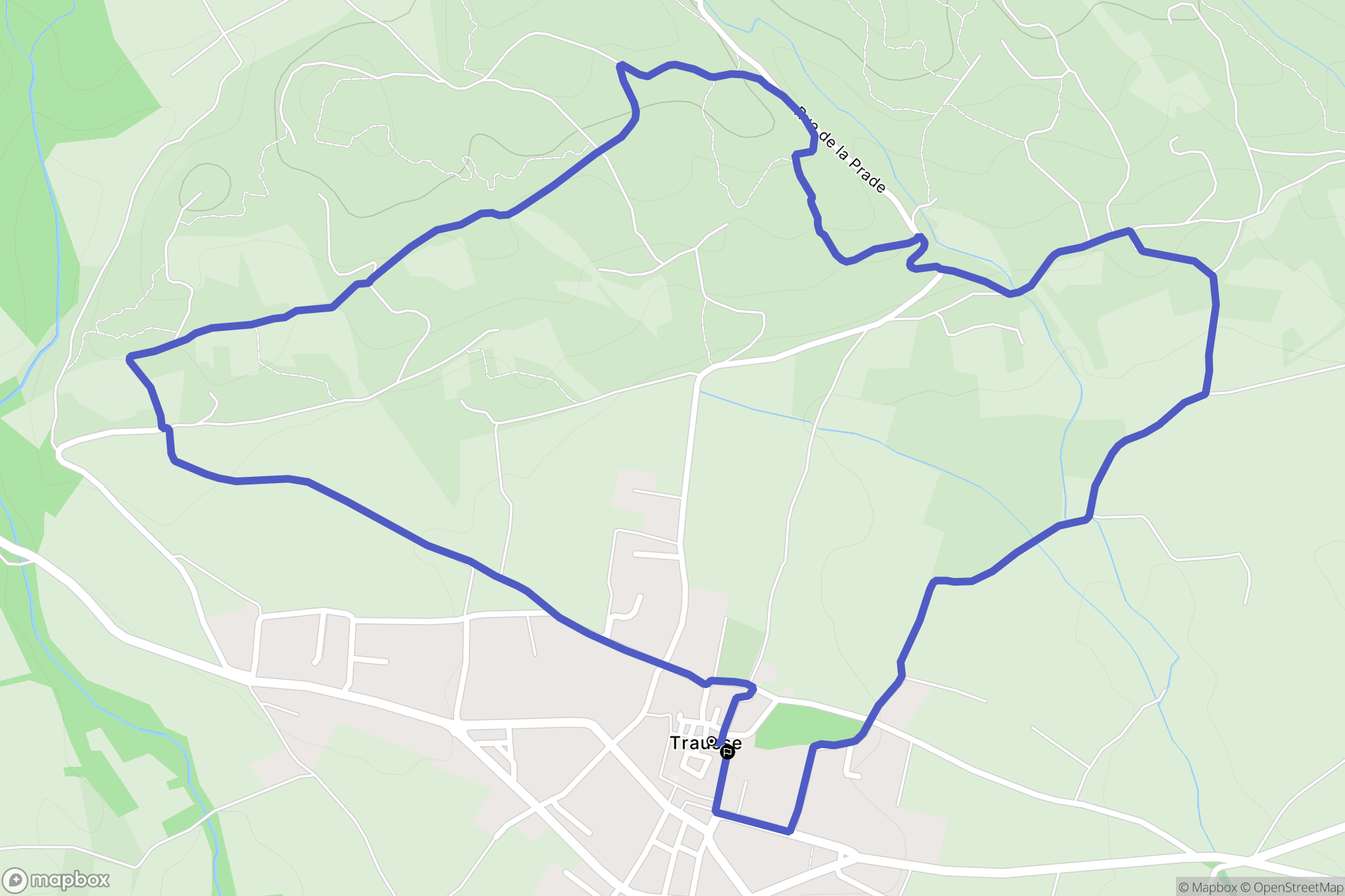 Trausse : carte du parcours de randonnée - France