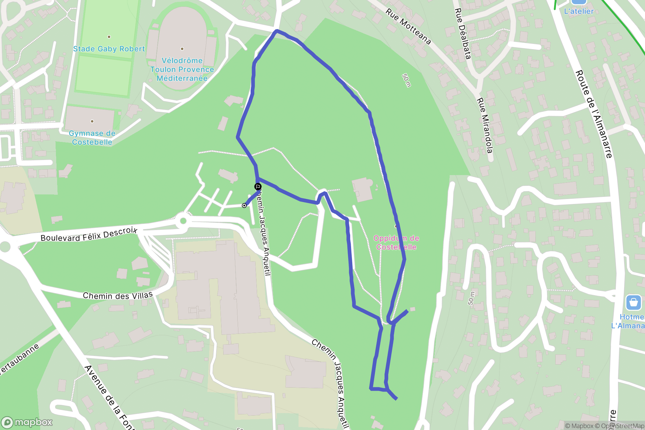 Hyères : carte du parcours de randonnée - France