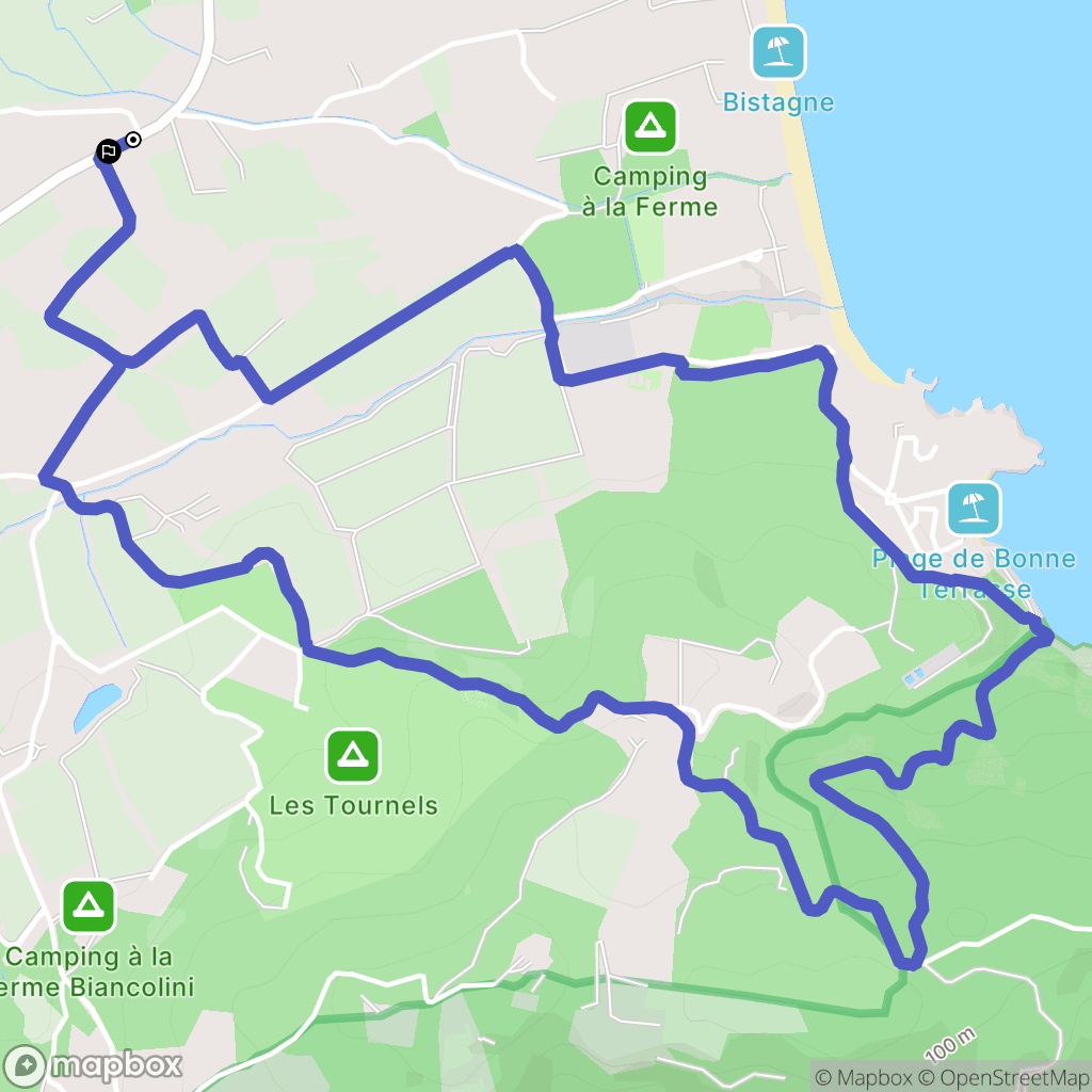 Ramatuelle : carte du parcours de randonnée - France