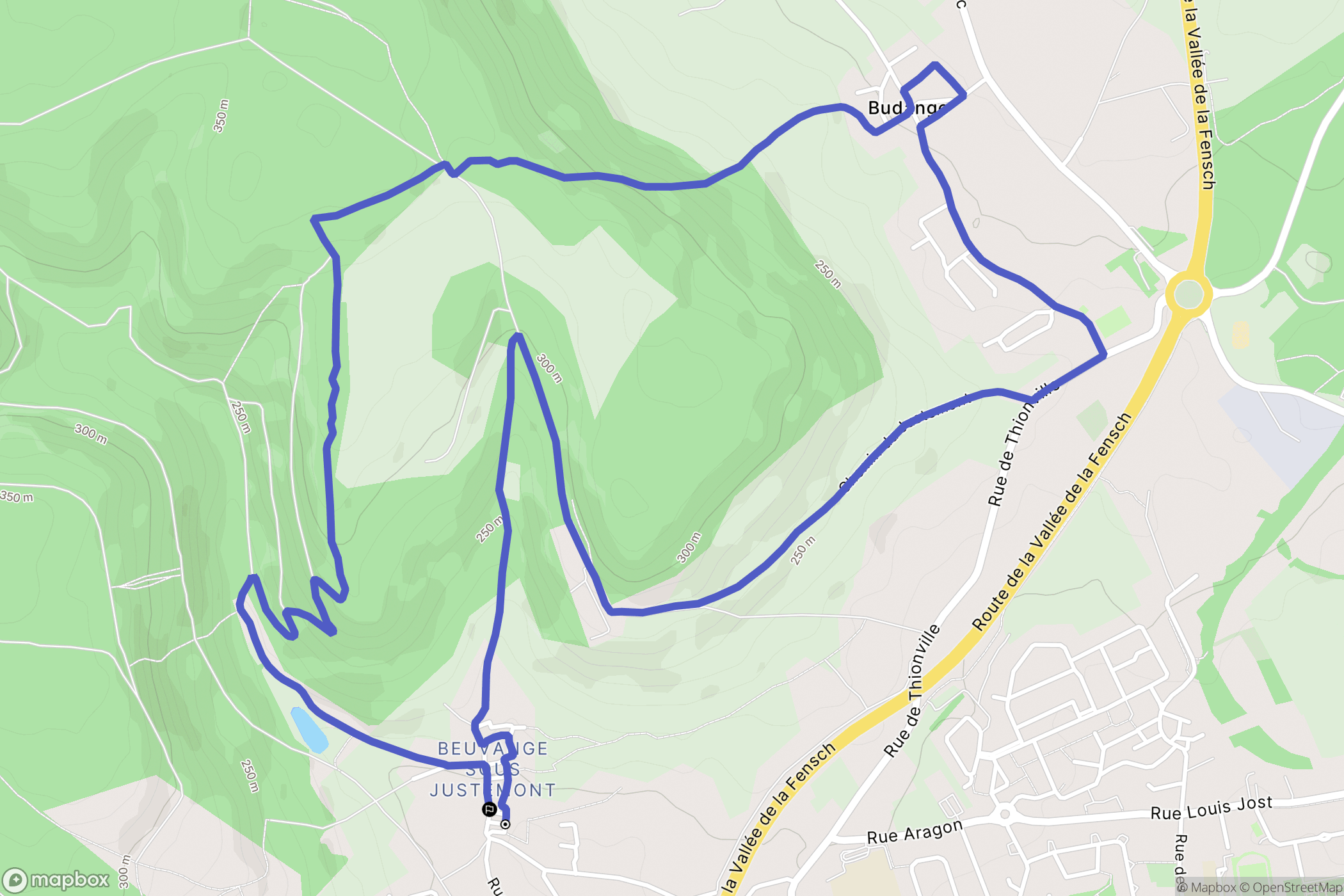 Vitry-sur-Orne : carte du parcours de randonnée - France