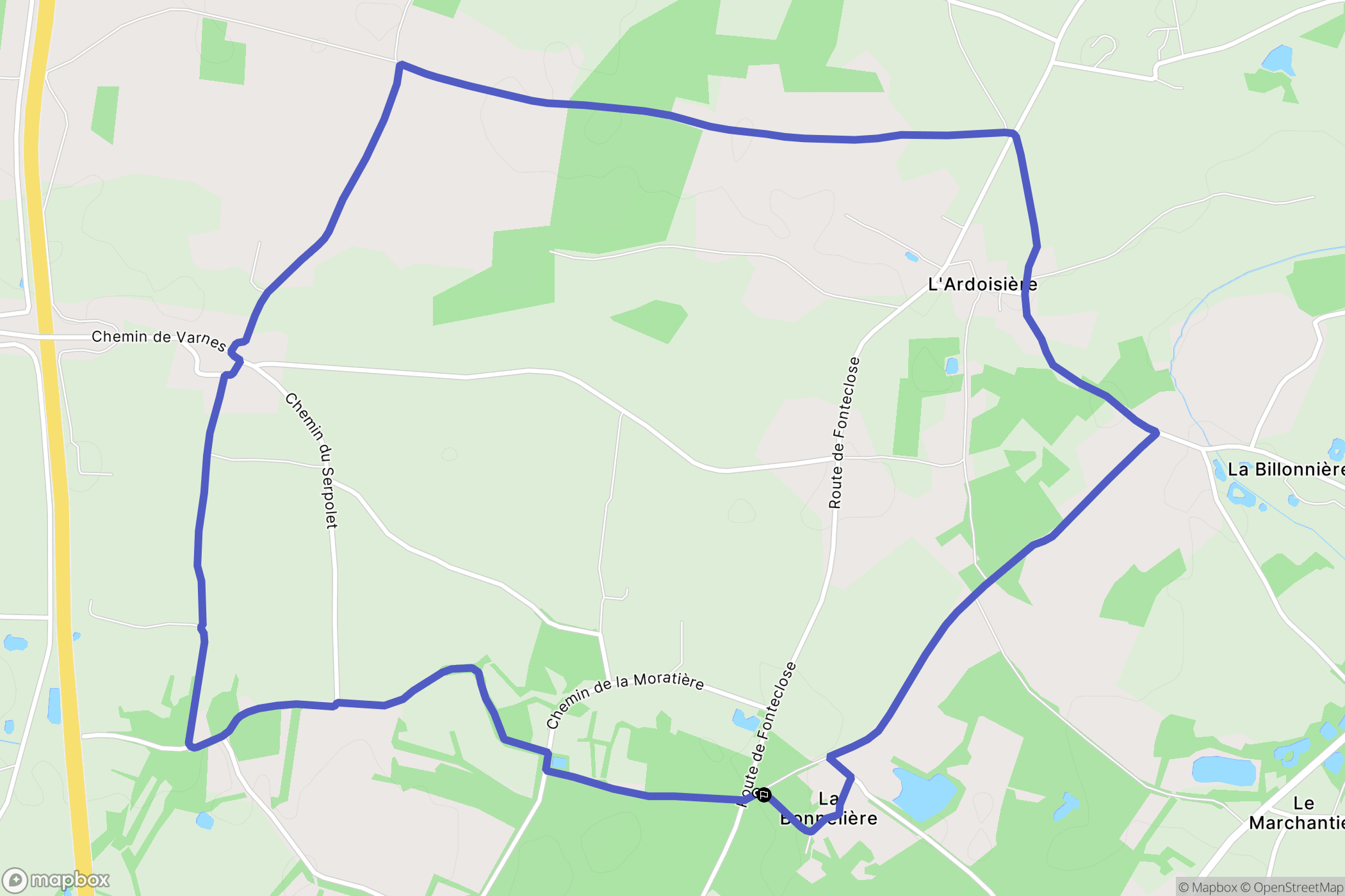 La Garnache : carte du parcours de randonnée - France