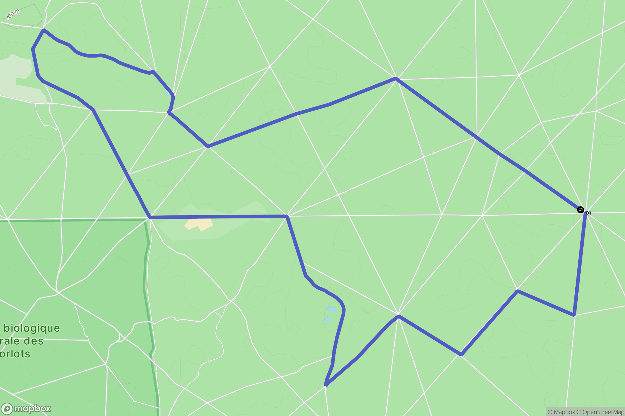 Fontainebleau : carte du parcours de randonnée - France